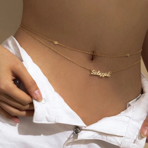 Custom Name Waist Chain – 18k Gold Plated Stainless Steel – view 2