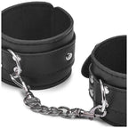 Leather Handcuffs with Chain – Padded Bondage Cuffs – view 4