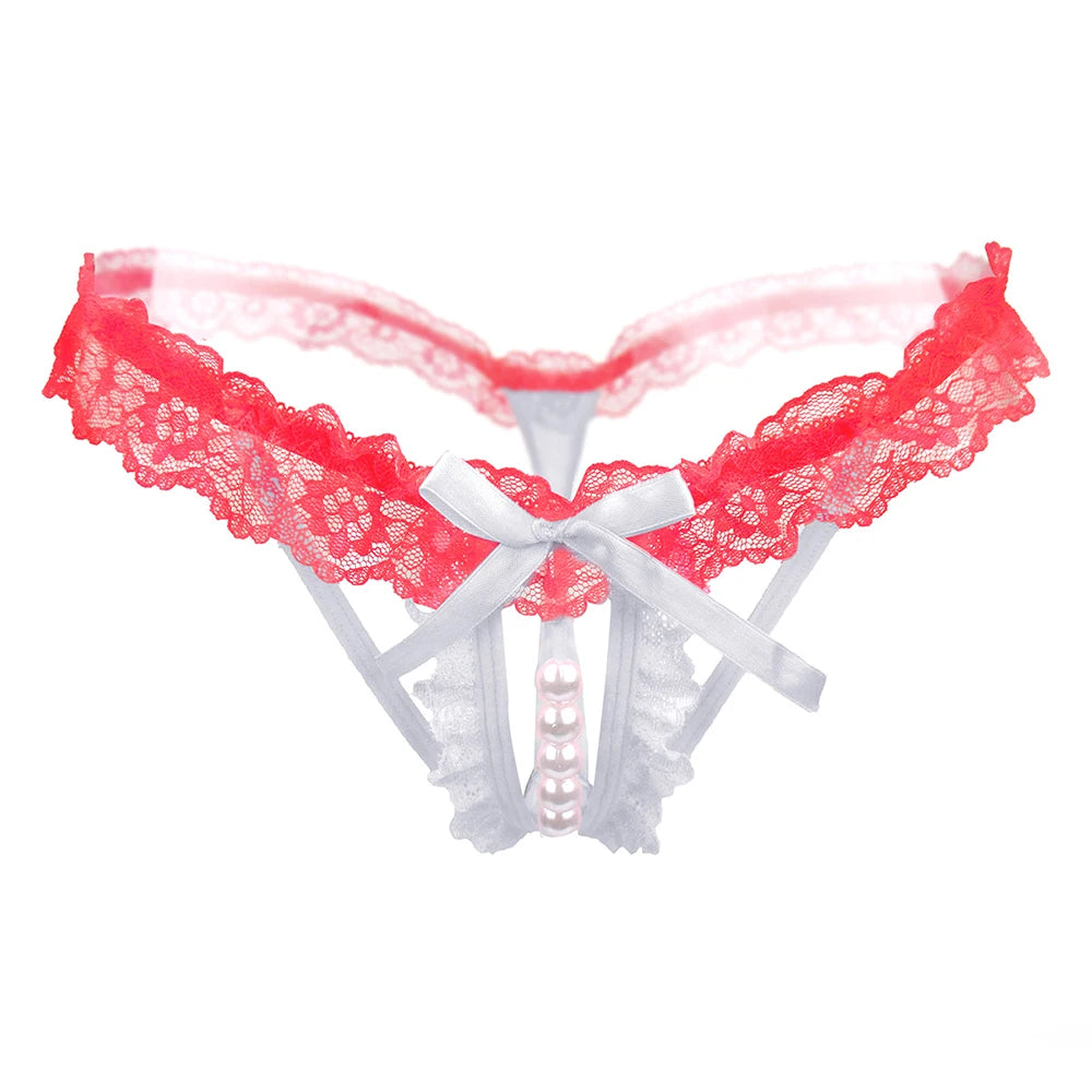 Pearl G-String Thong with Lace Waistband – view 9