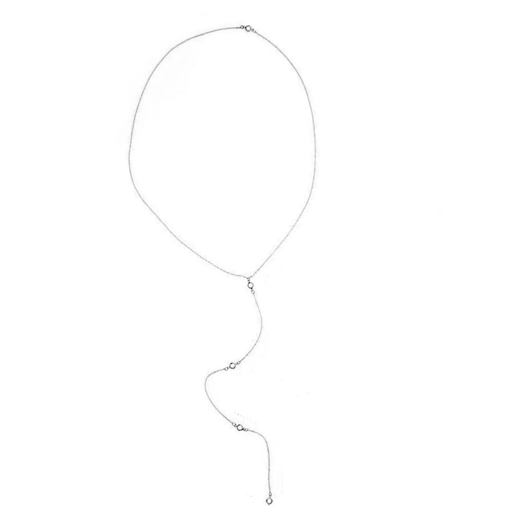 Long Crystal Belly Chain with Tassels – Stainless Steel – view 7