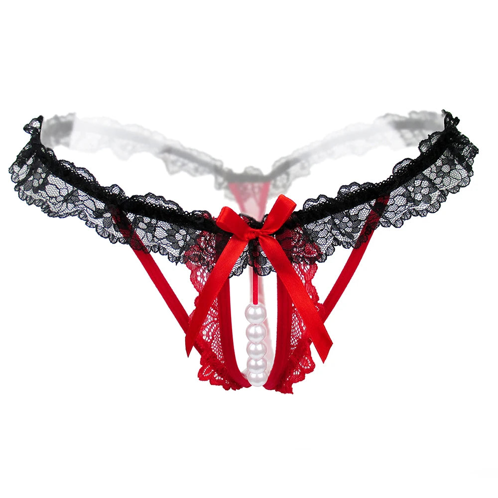 Pearl G-String Thong with Lace Waistband – view 11