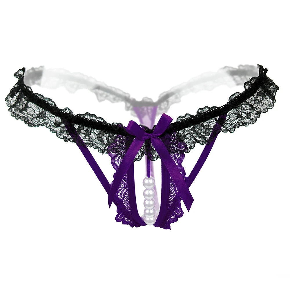 Pearl G-String Thong with Lace Waistband – view 8