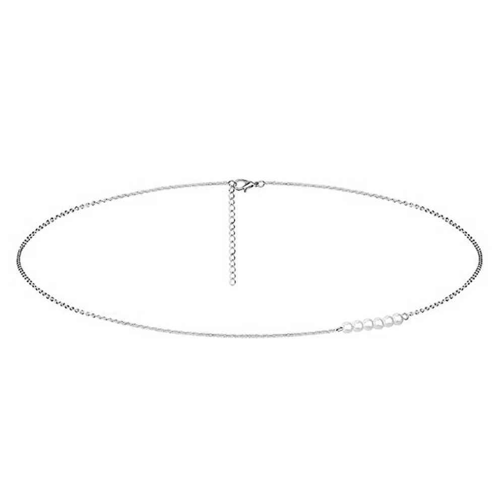 Crystal Waist Chain in Stainless Steel – Pearl or Crystal Drops – view 8