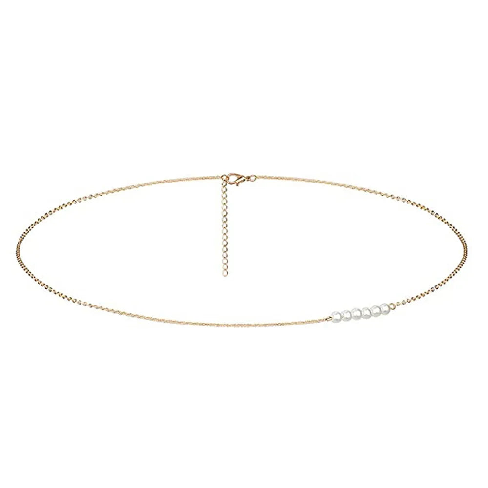 Crystal Waist Chain in Stainless Steel – Pearl or Crystal Drops – view 7