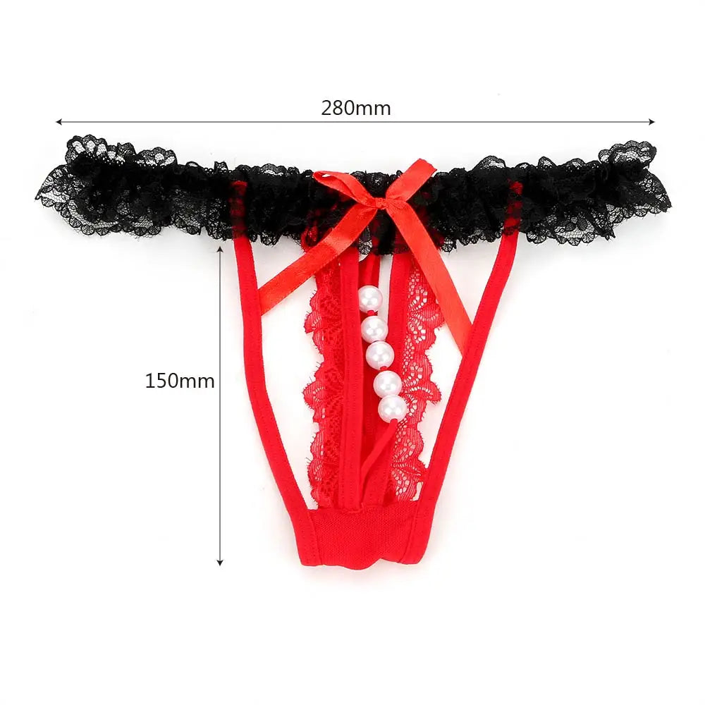 Pearl G-String Thong with Lace Waistband – view 6