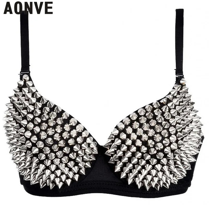 Rhinestone Bra Top – Crystal Cover Bra in Gold, Silver or Black – view 1