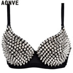 Rhinestone Bra Top – Crystal Cover Bra in Gold, Silver or Black – view 1