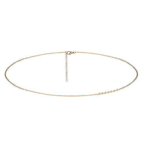 Crystal Waist Chain in Stainless Steel – Pearl or Crystal Drops – view 1
