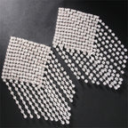 Fringed Rhinestone Pasties – Gold or Silver Tassels – view 2