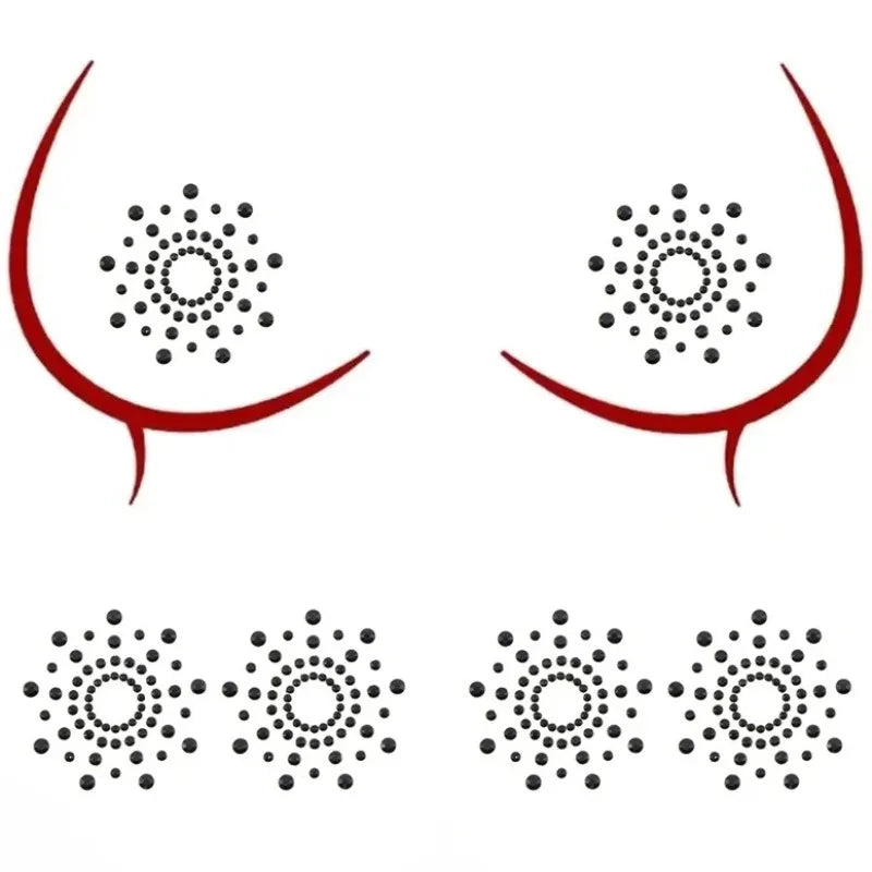 Rhinestone Pasties with Clear Adhesive – 1 or 2 Pairs – view 1
