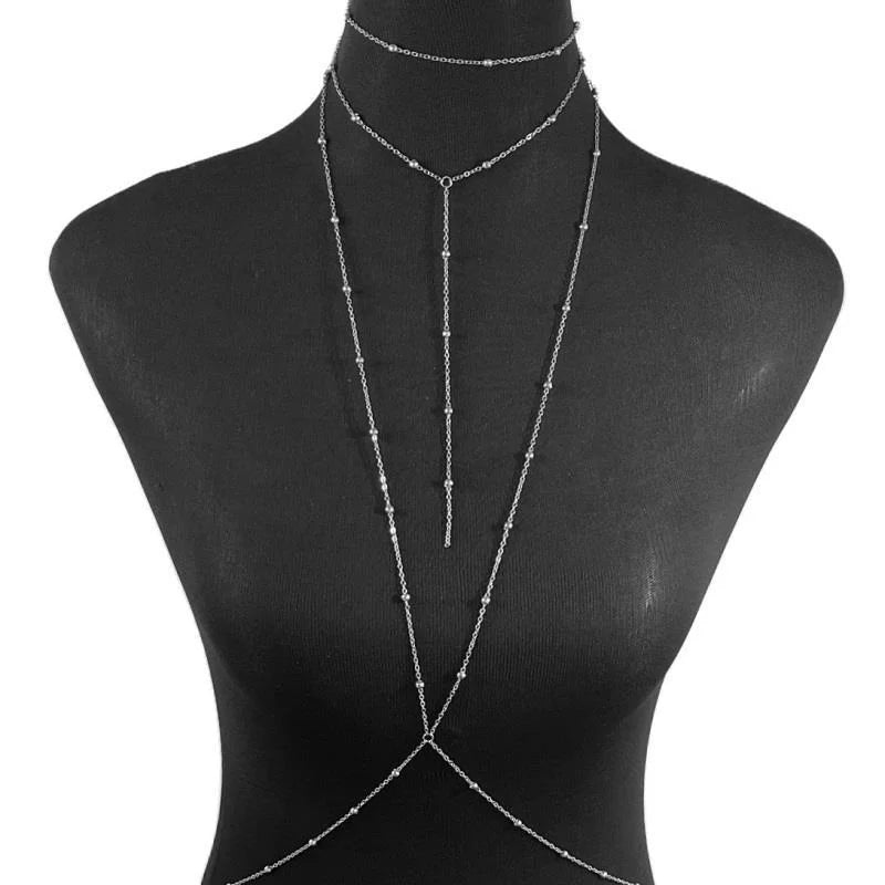 Rhinestone Back Chain Necklace – Backless Body Jewelry – view 19