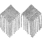Fringed Rhinestone Pasties – Gold or Silver Tassels – view 5