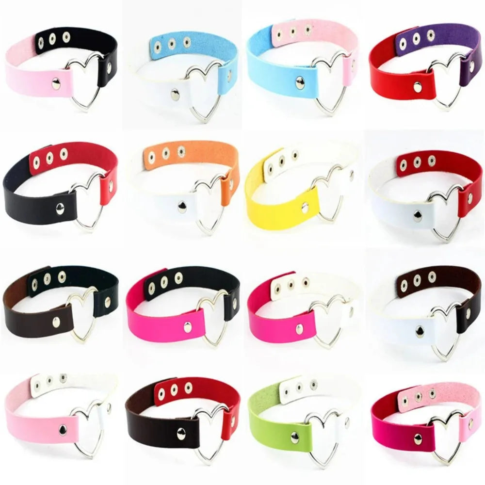 Heart Lock Choker with Key – Faux Leather, 8 Colours – view 9