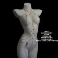 Rhinestone Body Chain Set with Collar and Nipple Clamps – view 14