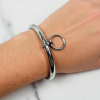 Polished Locking Cuff Bangle with Removable O-Ring – view 2