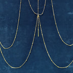 Multi-Layer Body Chain in Stainless Steel – Bead and Bar Links – view 3