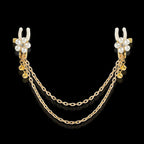 Pearl Petal Nipple Clamps – Gold, with Chain or Bells – view 20