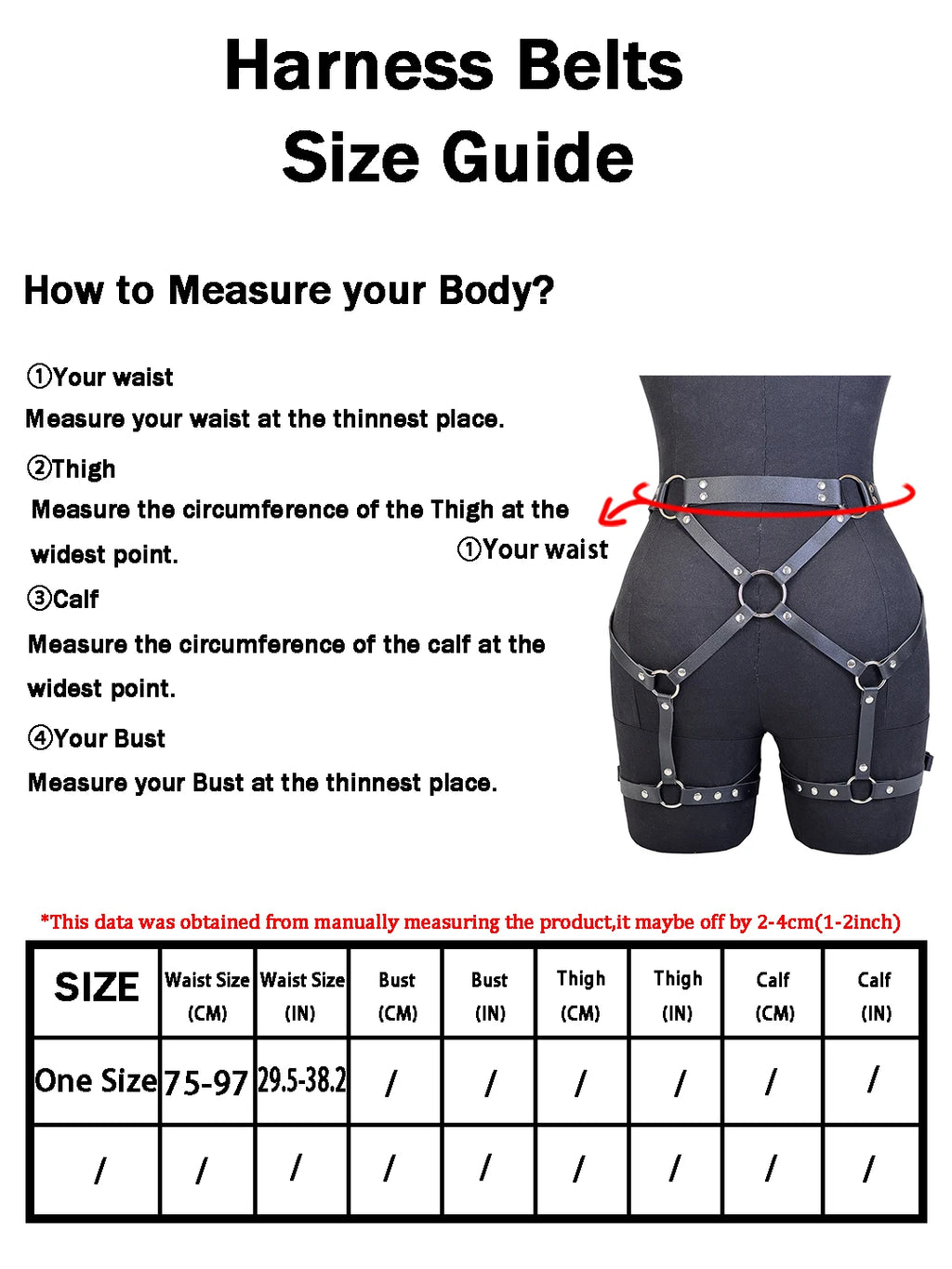 Leather Body Harness Set – Bra Harness and Leg Harness – view 8