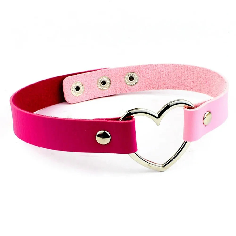 Heart Lock Choker with Key – Faux Leather, 8 Colours – view 12