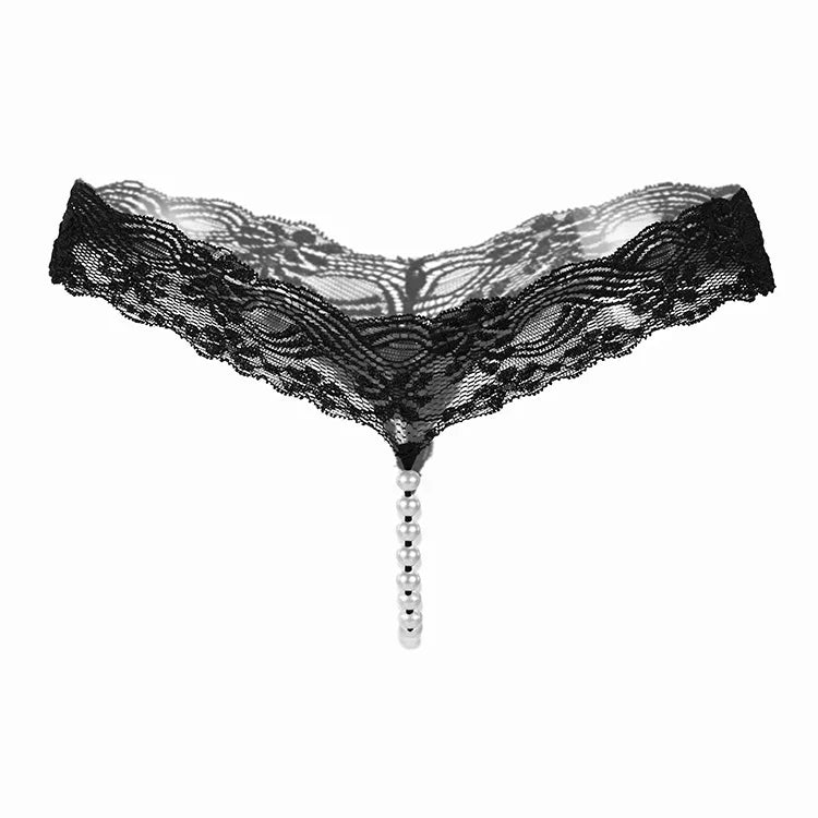 Lace Pearl Panties – Low-Rise with Pearl Strand – view 17
