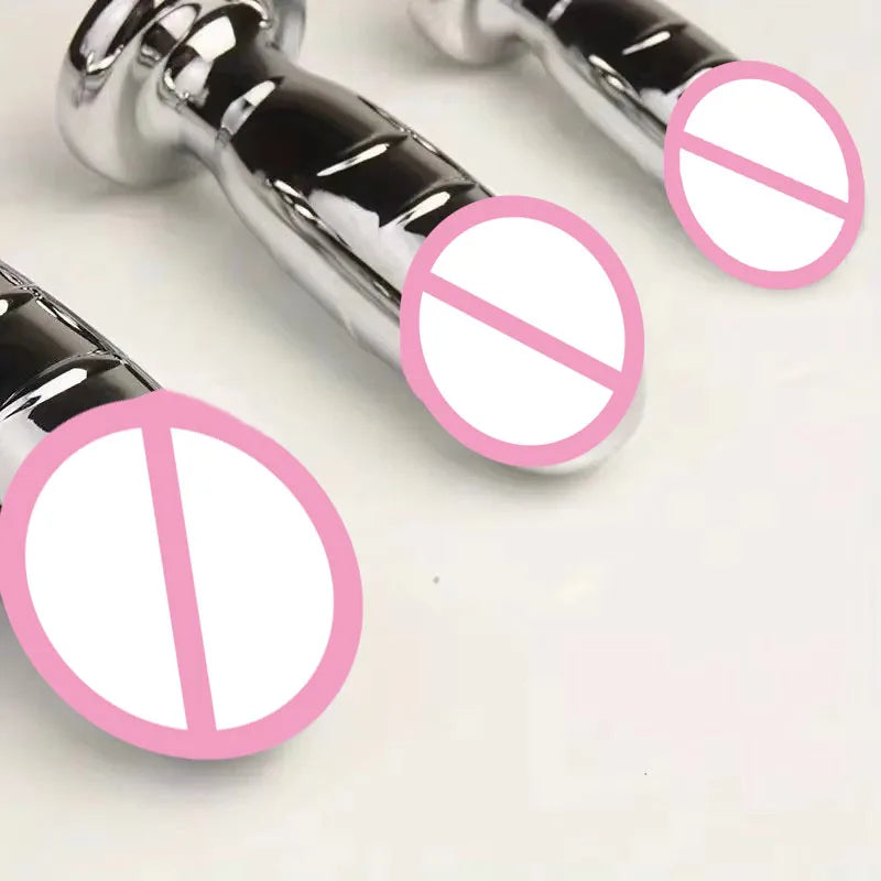 Jeweled Butt Plug in Polished Metal – S, M or L – view 3