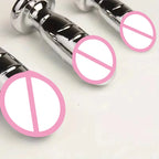 Jeweled Butt Plug in Polished Metal – S, M or L – view 3