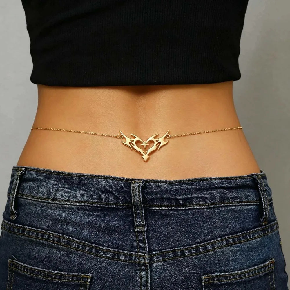 Heart and Wings Waist Chain with Zircon – view 1