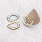Titanium Nipple Shield Ring, 14G, with Cubic Zirconia – view 3