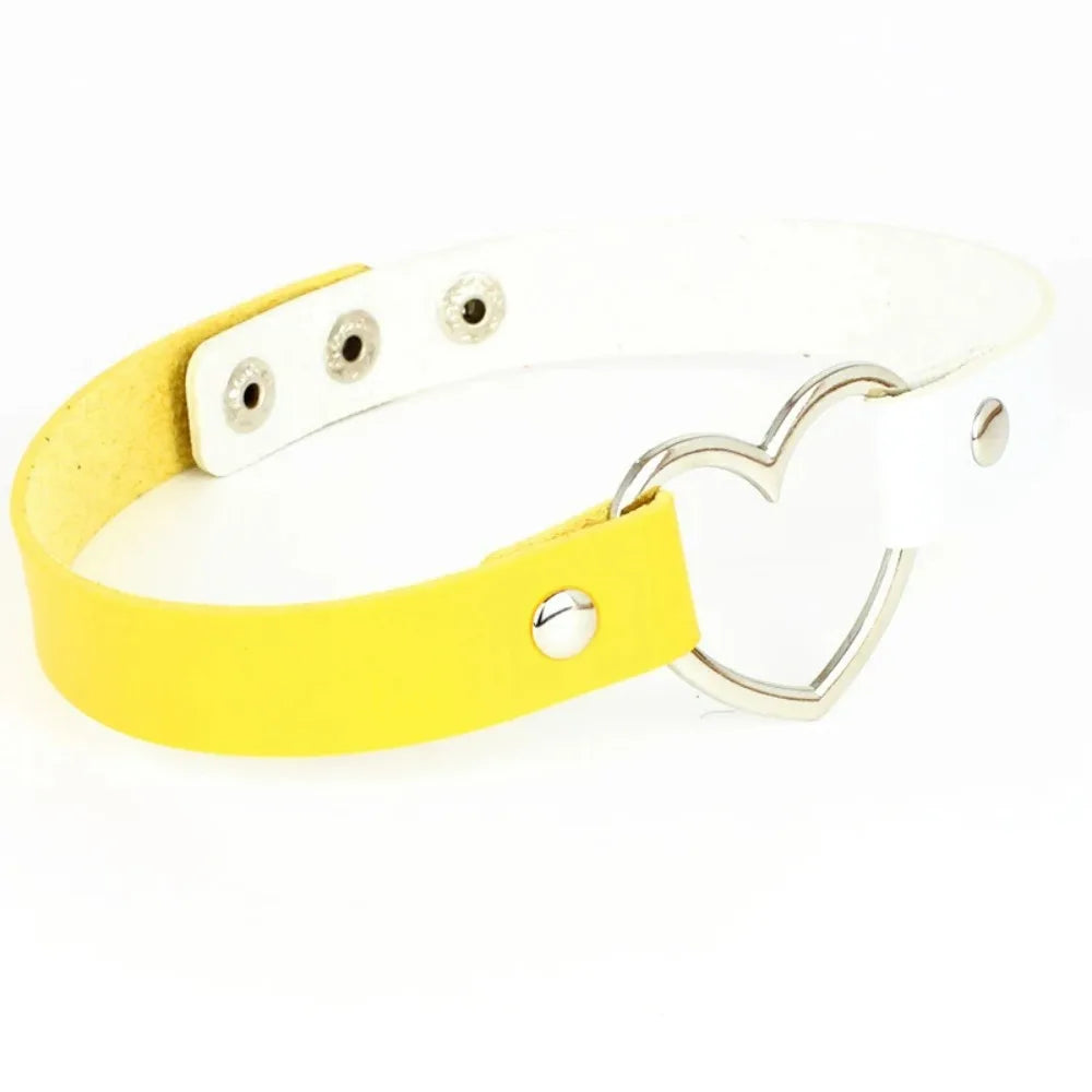 Heart Lock Choker with Key – Faux Leather, 8 Colours – view 21