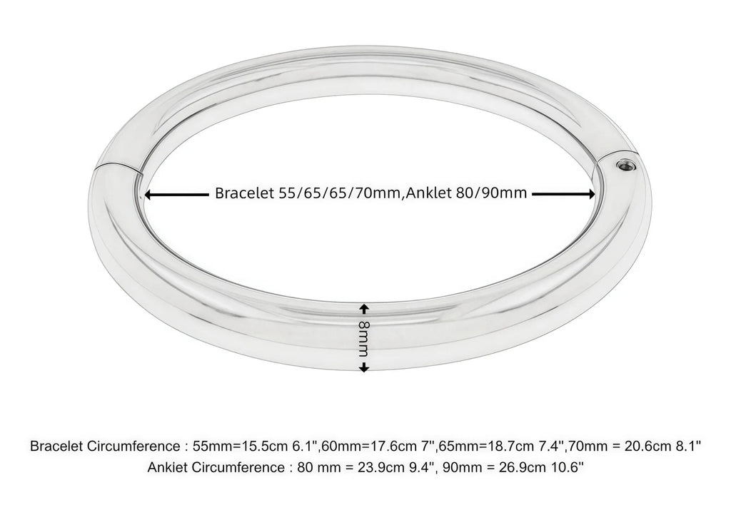 Polished Locking Cuff Bangle with Removable O-Ring – view 7