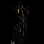 Rhinestone Body Chain Set with Collar and Nipple Clamps – view 7