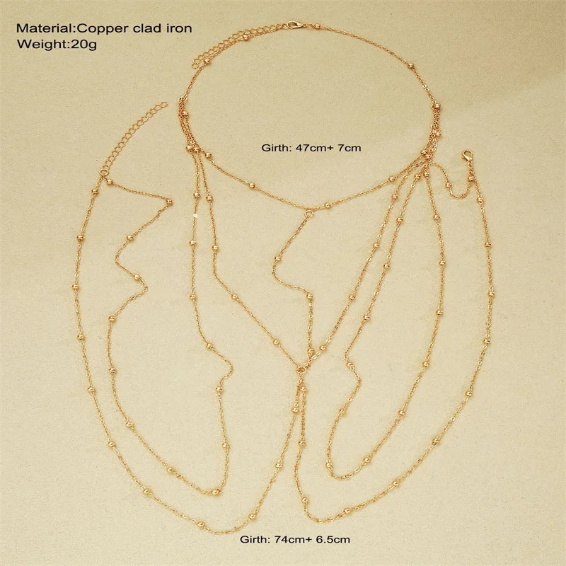Rhinestone Back Chain Necklace – Backless Body Jewelry – view 22