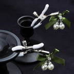 Pearl Bow Nipple Clamps with Small Bell – view 4