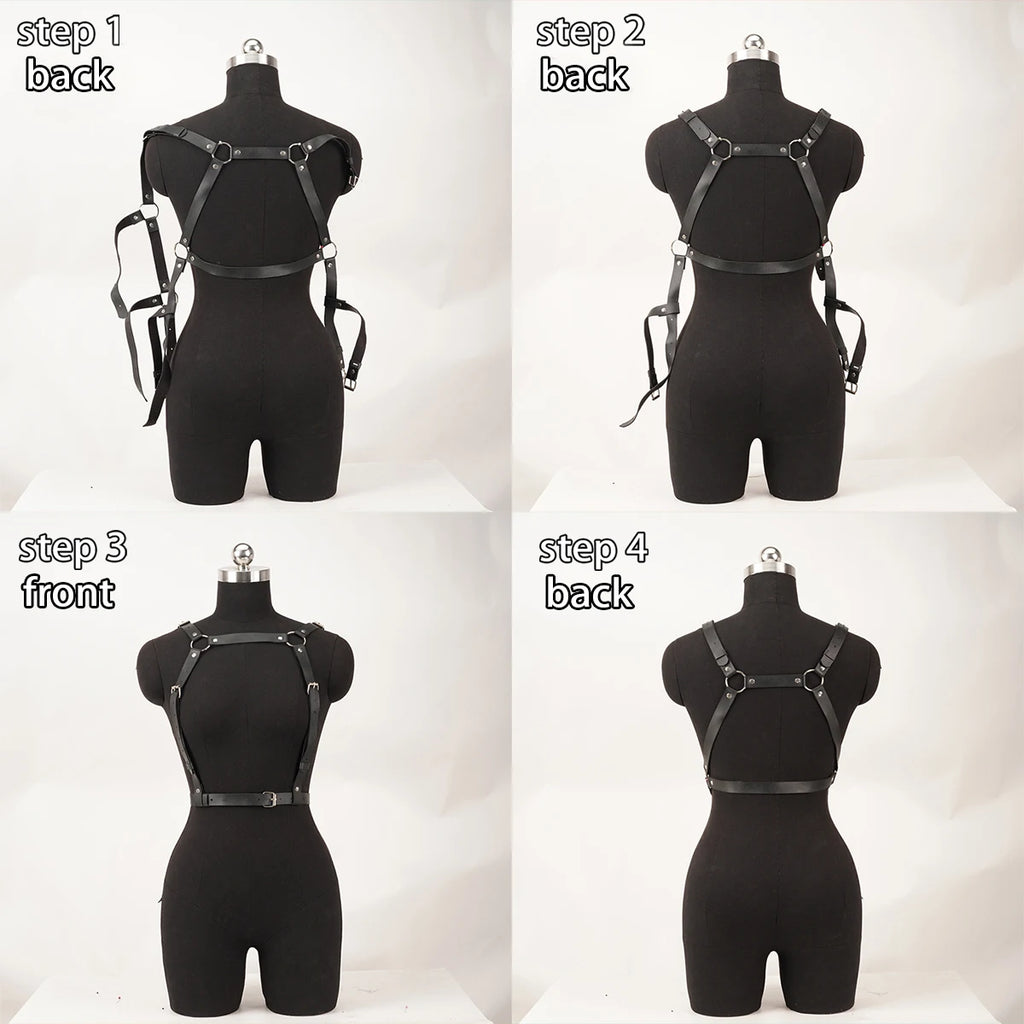 Leather Chest Harness Belt – Suspender Strap – view 4
