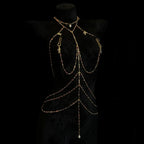 Rhinestone Body Chain Set with Collar and Nipple Clamps – view 8