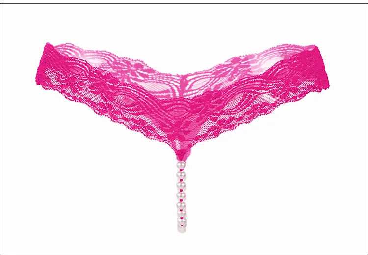 Lace Pearl Panties – Low-Rise with Pearl Strand – view 11