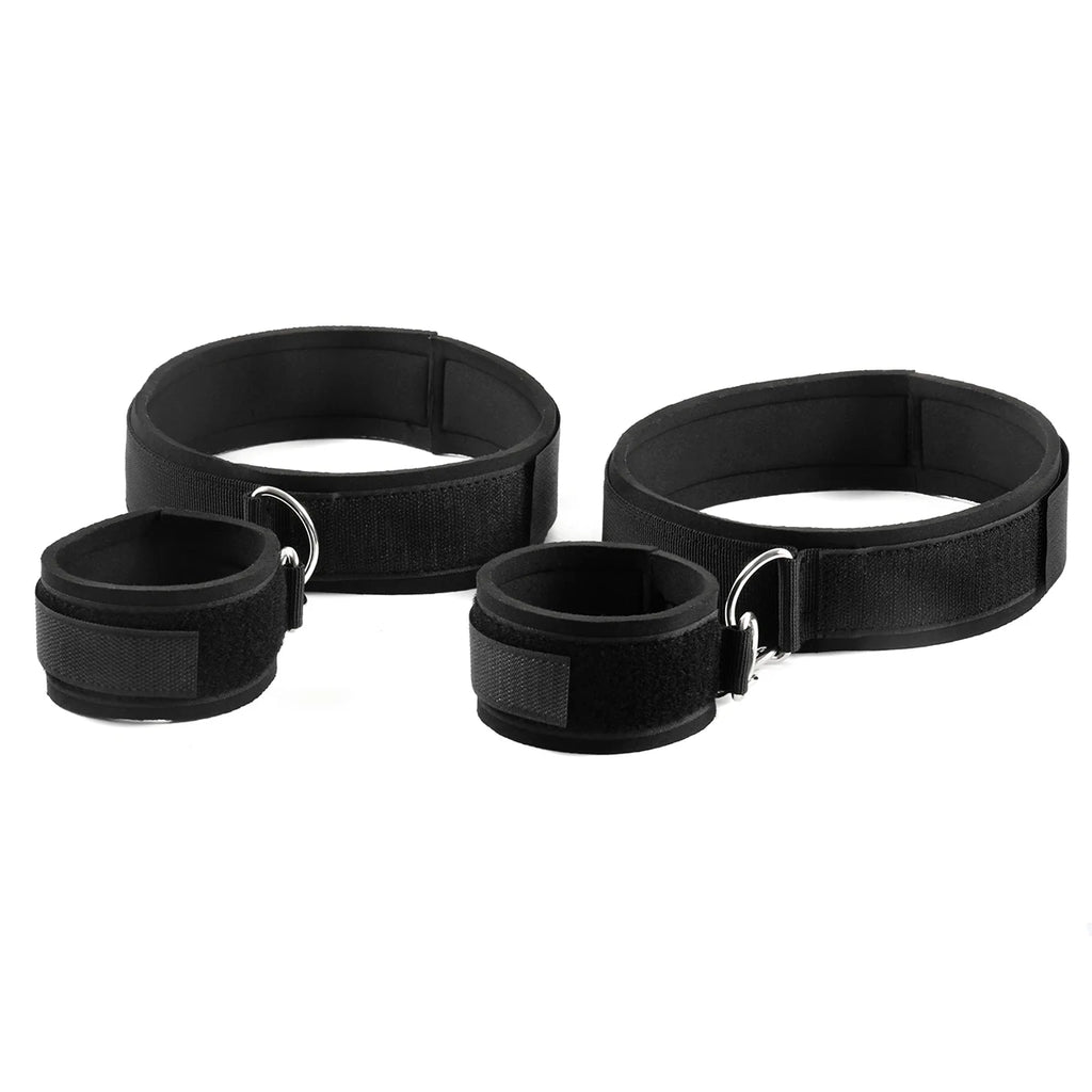 Wrist to Thigh Restraint Set – Soft Padded Bondage Cuffs – view 1