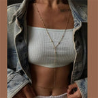 Rhinestone Back Chain Necklace – Backless Body Jewelry – view 17