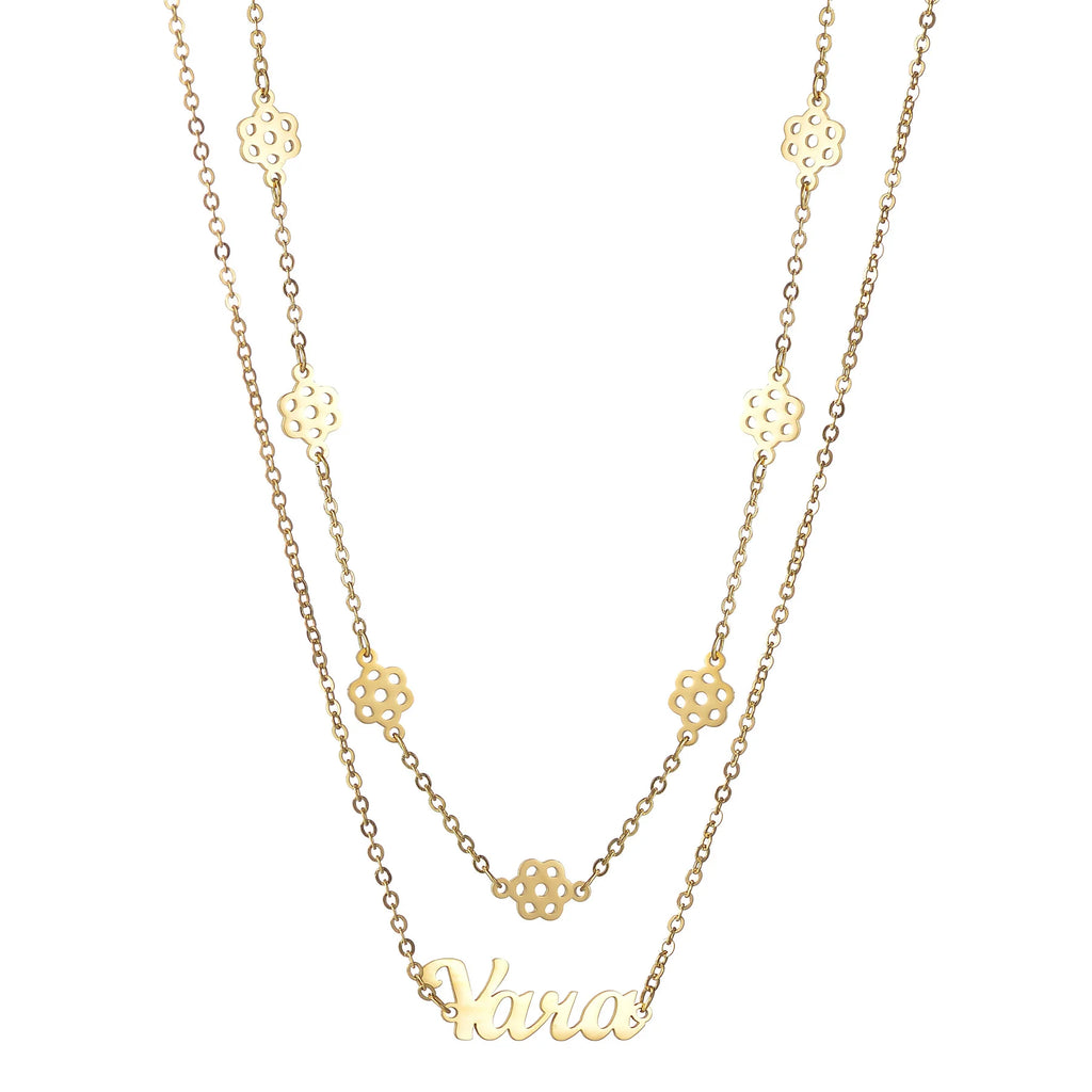 Personalized 2-Layer Waist Chain with Name and Zircon – view 14