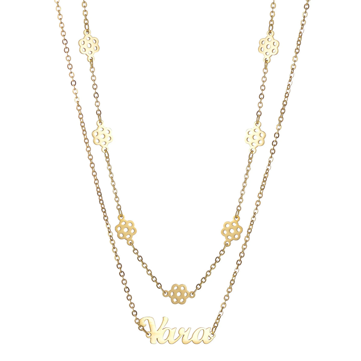 Personalized 2-Layer Waist Chain with Name and Zircon – view 14