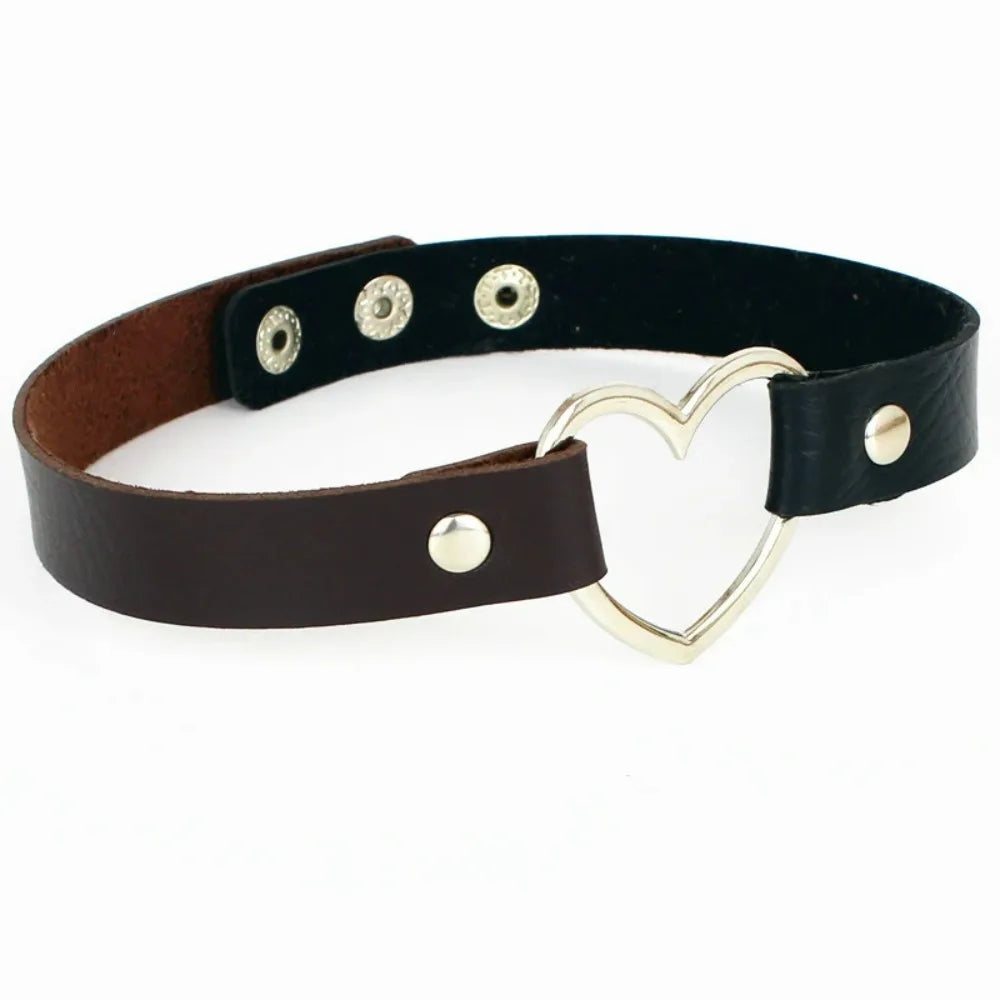 Heart Lock Choker with Key – Faux Leather, 8 Colours – view 19