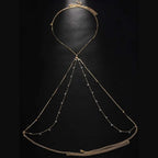 Rhinestone Tassel Chest Chain – Multi-Layer, Gold or Silver – view 6