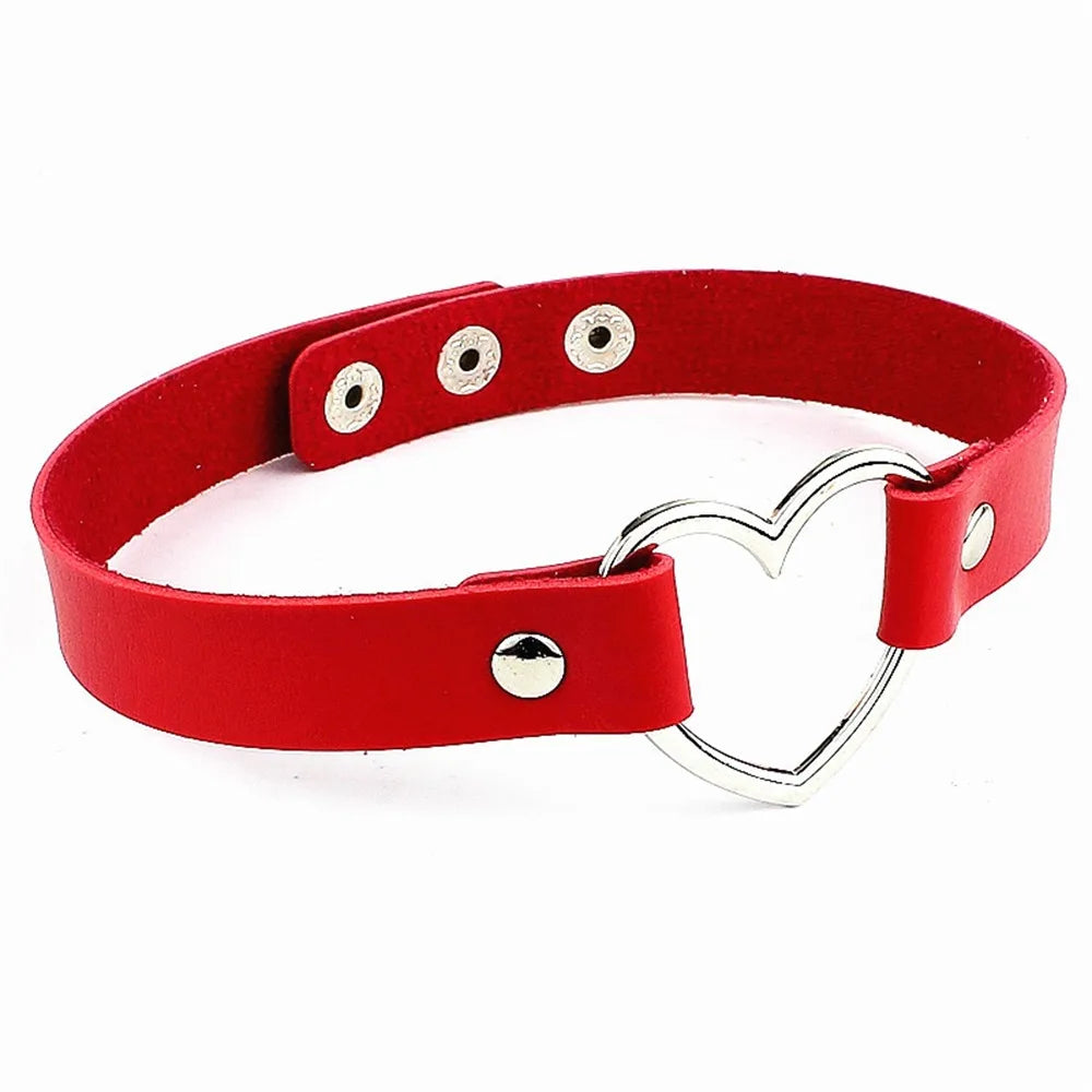 Heart Lock Choker with Key – Faux Leather, 8 Colours – view 4