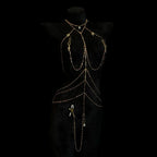 Rhinestone Body Chain Set with Collar and Nipple Clamps – view 10