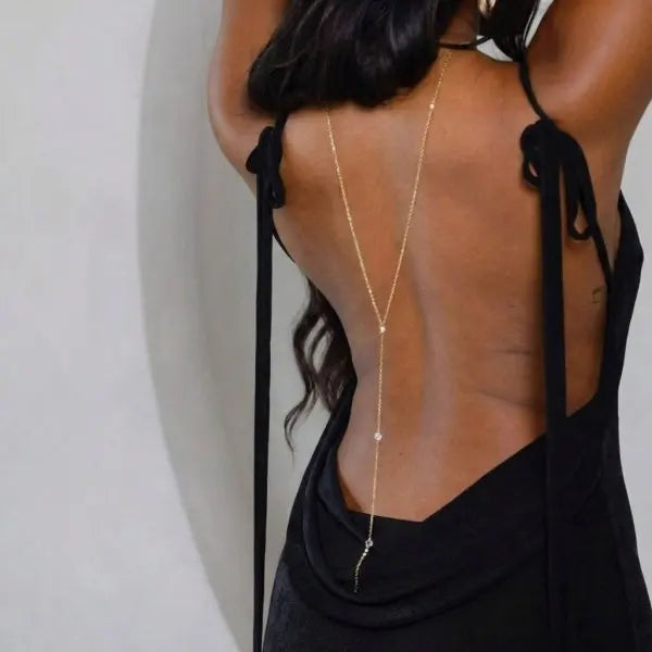 Rhinestone Back Chain Necklace – Backless Body Jewelry – view 46