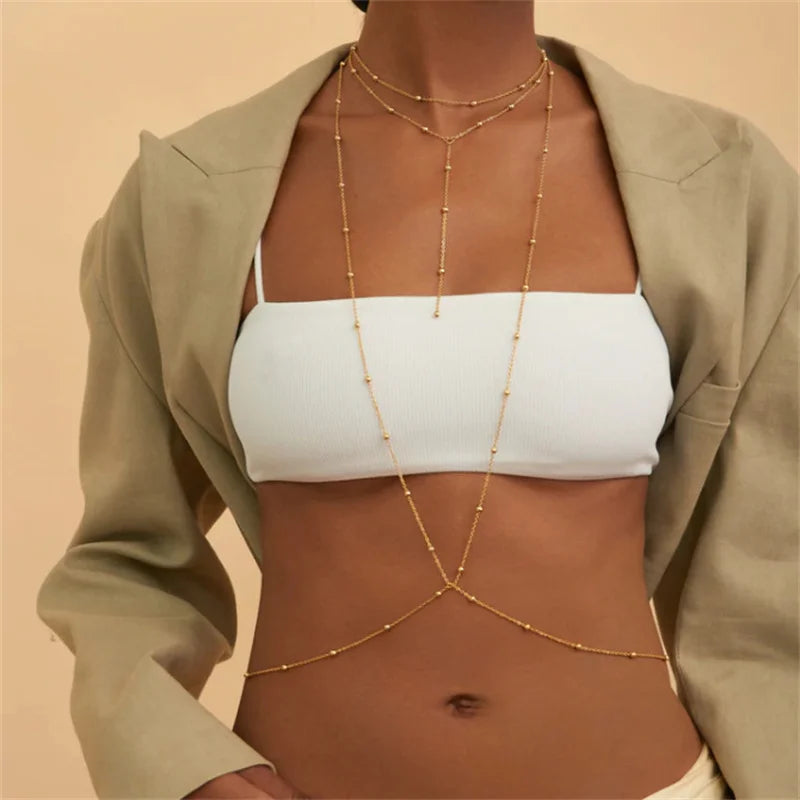 Rhinestone Back Chain Necklace – Backless Body Jewelry – view 18