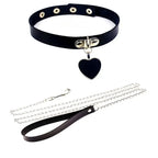 Heart Collar and Leash Set in Faux Leather – view 4