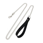 Leather Choker with Chain Leash – Heart, Bell or Spike Ring – view 22