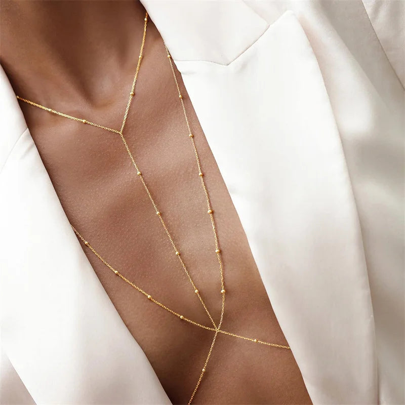 Rhinestone Back Chain Necklace – Backless Body Jewelry – view 20