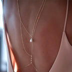 Rhinestone Back Chain Necklace – Backless Body Jewelry – view 3